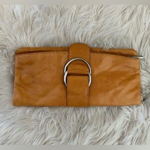 Light Brown Hobo Clutch with Buckle